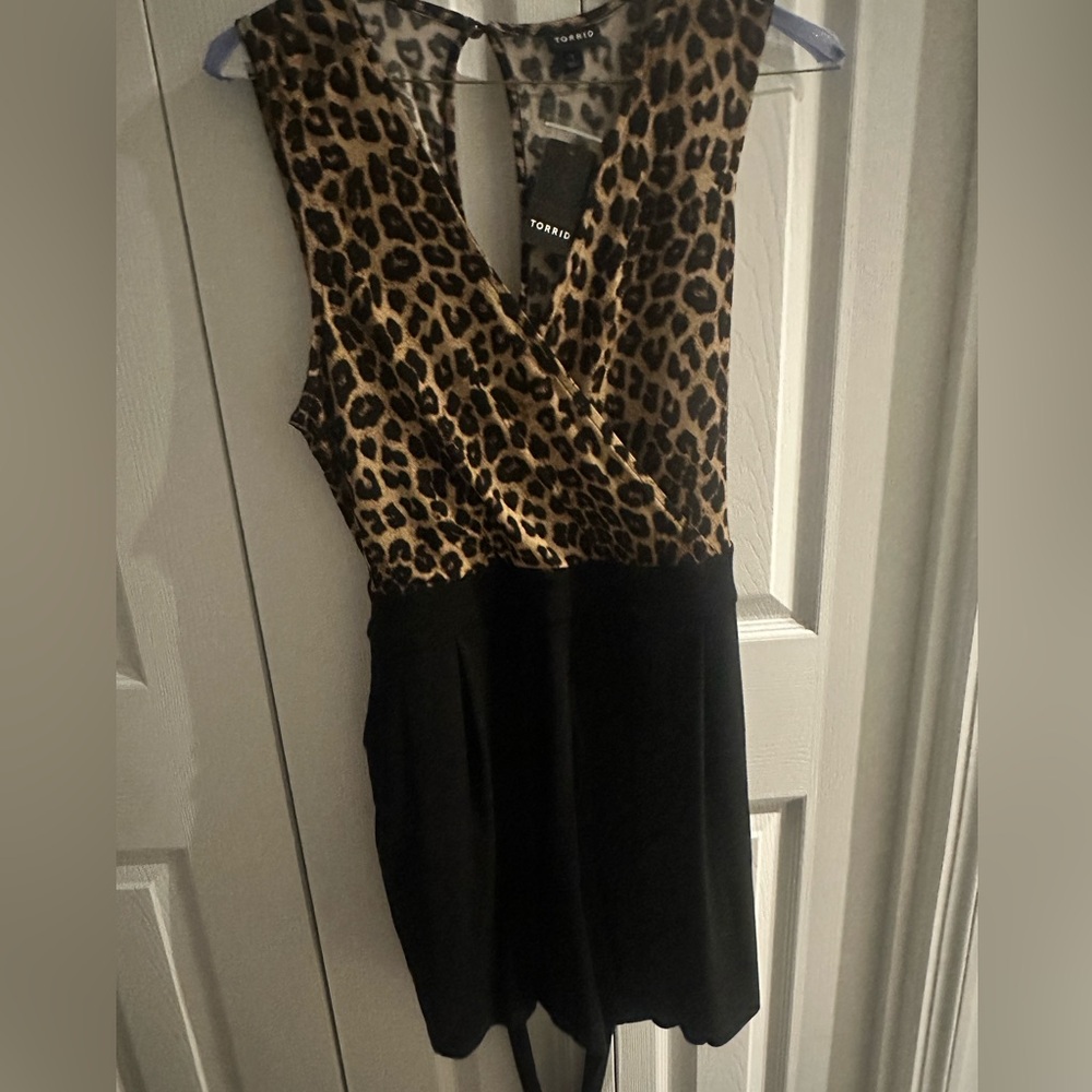Torrid Leopard Print Romper with Black Accents
